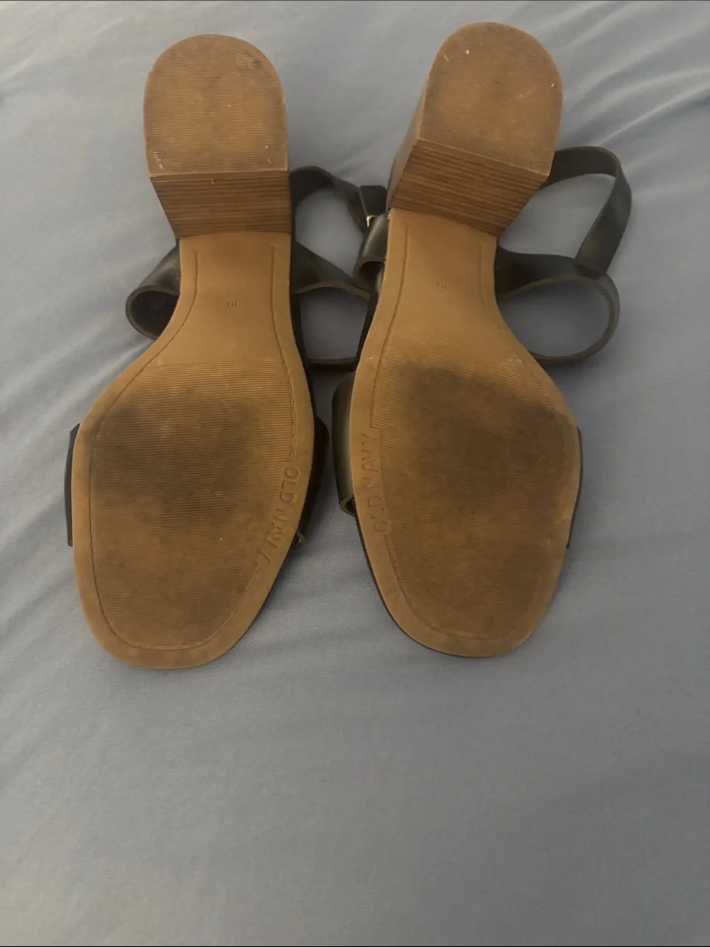Old Navy Black Strappy Block Heel Sandals